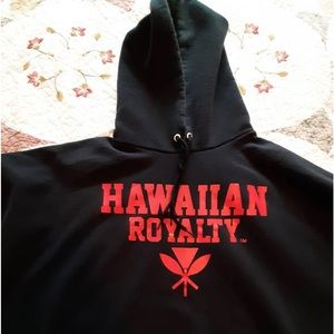 VTG surfer Hawaiian Royalty black hoodie kingdom of Hawaii sweatshirt XXL
